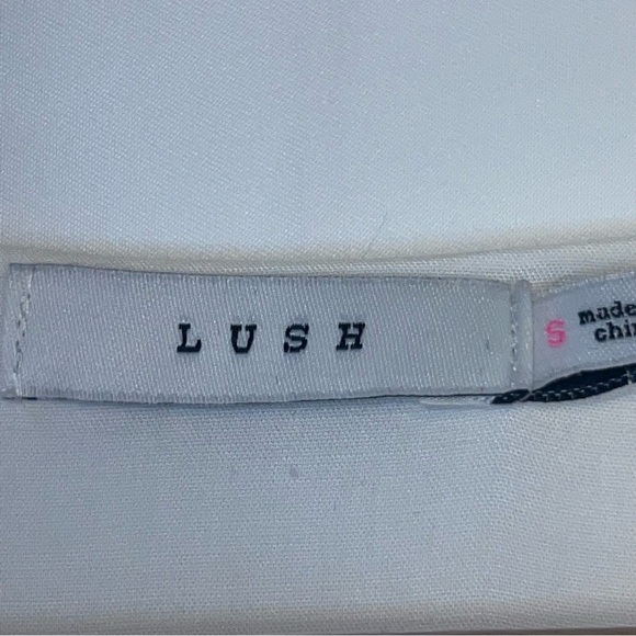 NWT LUSH Deep V-Neck Flirty Event Bride Coastal Beach Mini Wrap Dress White S - Picture 10 of 13